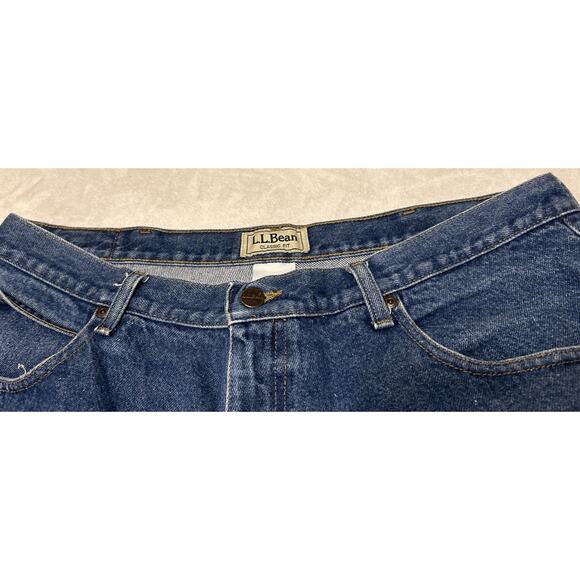 LL Bean Jeans Mens Size 38x29 Blue Classic Fit Denim Straight Leg Cotton Pants - Picture 2 of 8